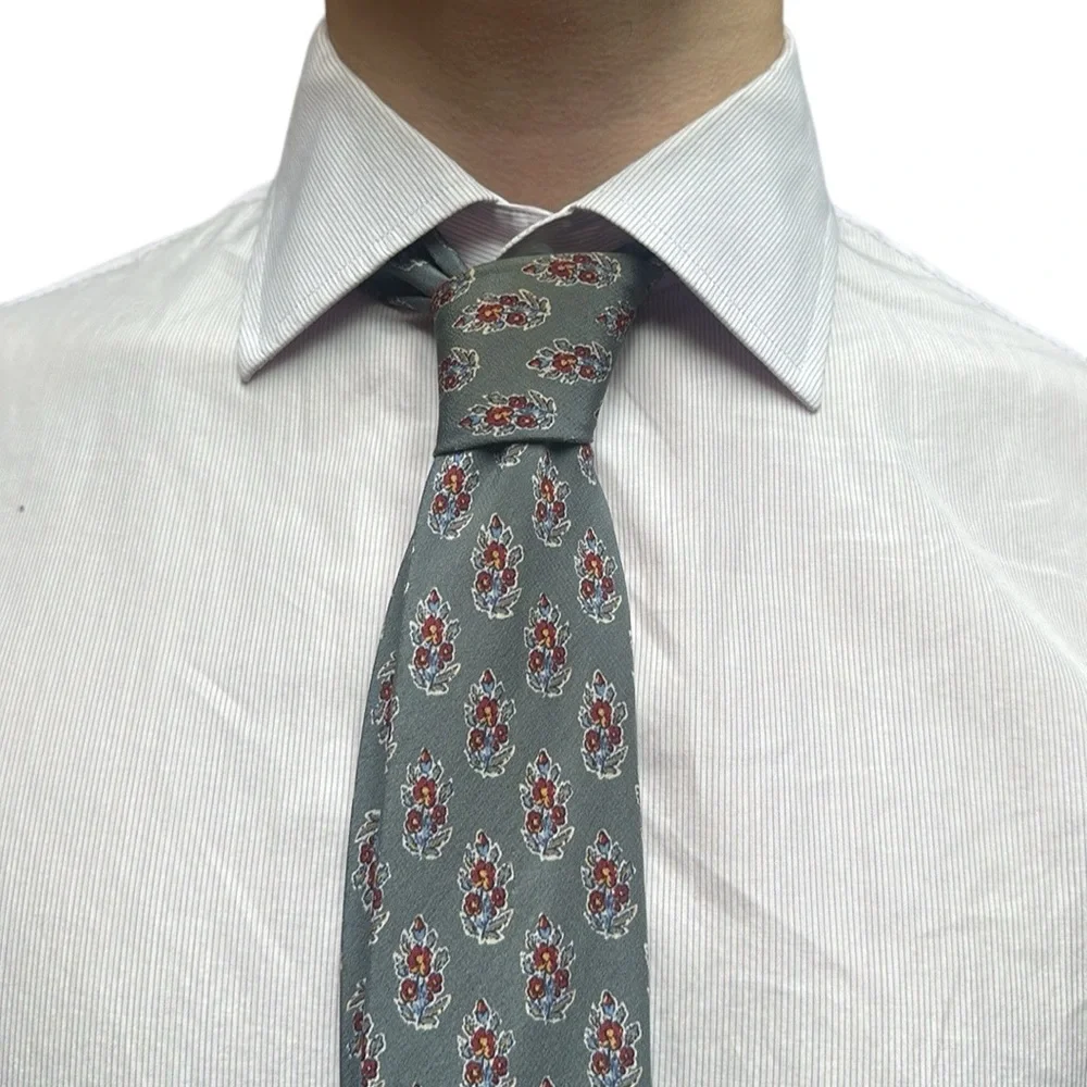 Valentino Vintage Gray Silk Tie